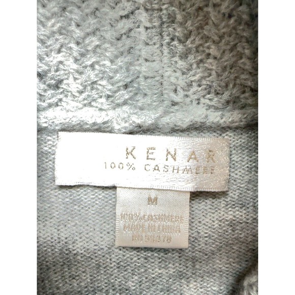 KENAR 100% Cashmere Women's Cowl Neck Sweater Gray Size M - Picture 3 of 12